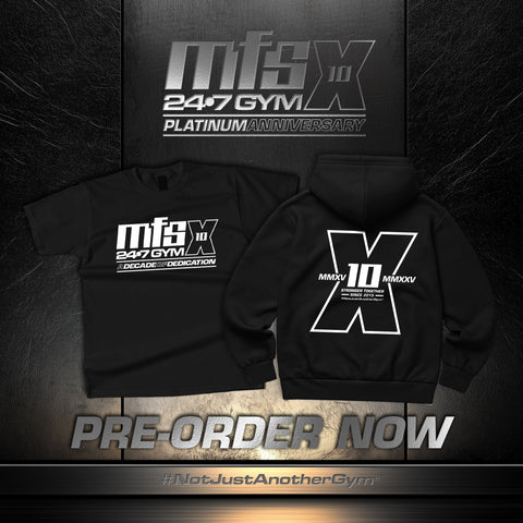 MFS 247 Gym - 10 Year Anniversary Collection Premium Fleece Hoodie - Two Extra Large (XXL)